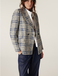 Cable Alix Jacket - Navy Check