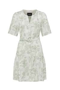 Cable Gracie Linen Dress - Palm Print