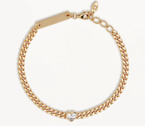 By Charlotte Radiant Heart Engravable Curb Bracelet - 18k Gold Vermeil