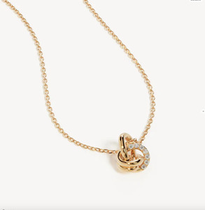 By Charlotte: By Charlotte Endless Knot Diamond Necklace - 18k Gold Vermeil