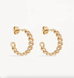 By Charlotte: By Charlotte Radiant Curb Hoops -18k Gold Vermeil