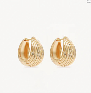 By Charlotte: By Charlotte Ocean Whisper Hoops - 18k Gold Vermeil