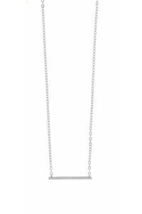 Jewellery Copy: Misuzi - Ruby Fine Chain Mini Bar Necklace - Sterling Silver