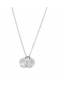 Misuzi - Olivia Double Hammered Disc Necklace - Sterling Silver