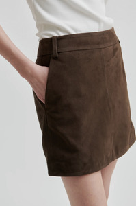 Second Female Noormie Suede Skirt - Chocolate Plum