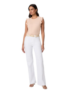 Paige Sopha Mid Rise Flare - Crisp White
