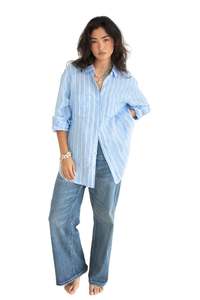 Hut Clothing: Hut The Boyfriend Shirt - Amalfi Stripe