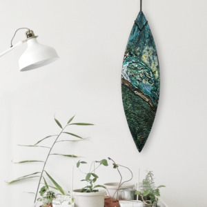 Glass Wakas: Large Waka Wood Pigeon (Kereru) - Handpainted