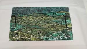 Hand Painted Landscape Platters: Large Hand Held - Landscape Tray