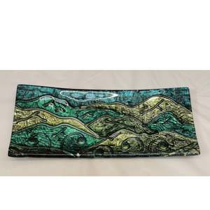 Hand Painted Landscape Platters: Sushi Tray - Handpainted Landscape