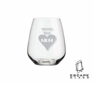 Fathers Day: Designed Stemless Wine Glass / Tumbler