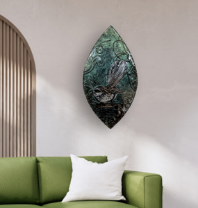 Nz Native Birds: Fantail - Wide Wall Art