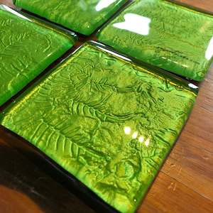Coasters 1: Green - Flax & Fern Coasters - Set of 4