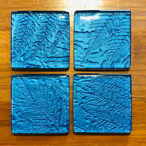 Coasters 1: Turquoise Fern - Set of 4