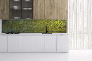 Garage Sale Large Items: AMAZING SPLASHBACK Arrow river landscape - Kelly green - 665x2120mm #108
