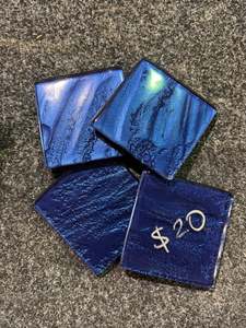 Tobo Blue Freescape Coasters - 1 x set of 4