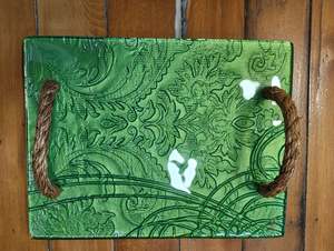 Garage Sale: Small Rope Handle Viper Green Anaglypta