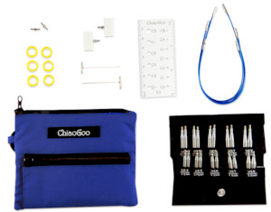 Knitting Needles And Crochet Hooks: ChiaoGoo Twist Blue Shorties Interchangeable set