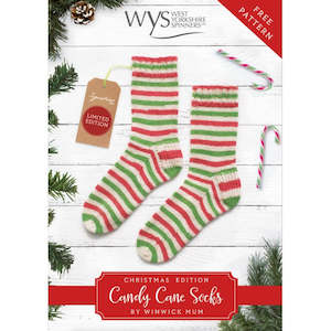 Sock Patterns: Candy Cane Christmas sock free pattern