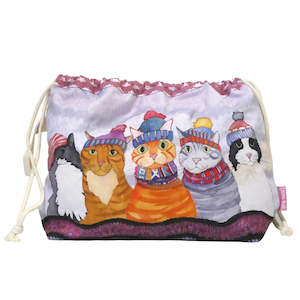 Frontpage: Cats in Hats Drawstring Project Bag