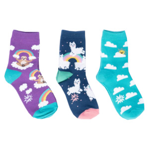 Kids Multi Packs: Sloth Dreams Kids Crew Socks Pack of 3 - Sock It To Me