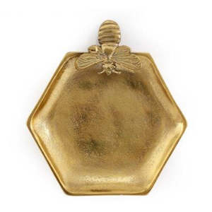 Espial Home: Small Gold Honeycomb Bee Tray