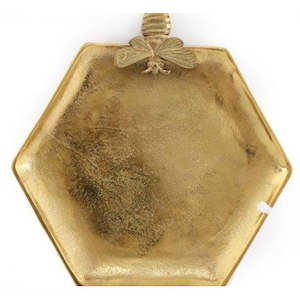 Espial Home: Large Gold Honeycomb Bee Tray
