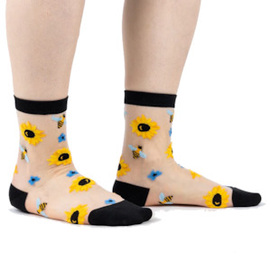 Sock It To Me 1: You Are My Sunshine - Women's Sheer Crew Socks - Sock It To Me
