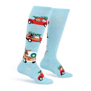 Sock It To Me 1: Treemendous Adventure - Youth Knee High Socks (Ages 3-6) - Sock It To Me (Christmas)