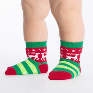 Tacky Holiday Sweater - Toddler Crew Socks (Ages 1-2) - Sock It To Me (Christmas)