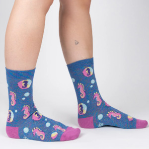 Sock It To Me 1: One Fine Sea Equine - Women's 'Shimmer' Crew Socks - Sock It To Me