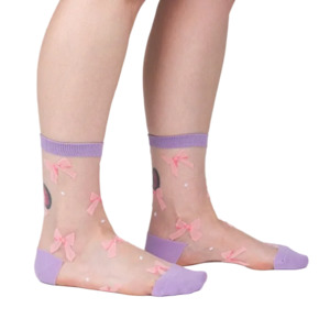 Wrapped in a Bow - Women's Sheer Crew Socks - Sock It To Me