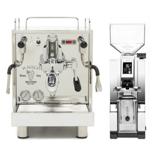 Products: Bezzera Magica e61 PID 2L Espresso Coffee Machine - Eureka Mignon Libra Coffee Grinder - CHROME - Package