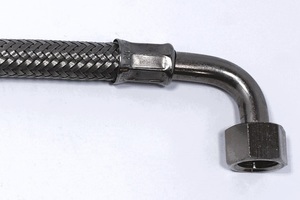 Hose Braided Stainl.Steel 3/8 150cm Elbow