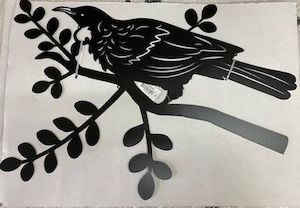 Black Metal Tui on Kowhai