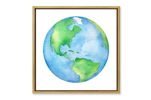 Kids Framed Canvas- Earth