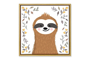 Kids Framed Canvas- Sloth