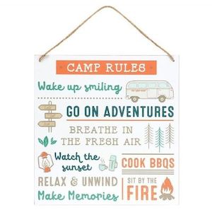 Products: Open Road Camp Rules MDF Sign