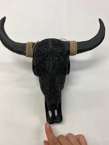Products: Resin Cow Skull Black Lotus