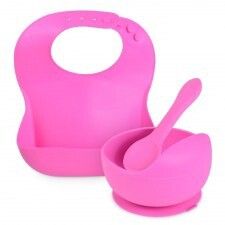 Products: 3 Piece Silicone Feeding Set - Pink