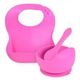 3 Piece Silicone Feeding Set - Pink