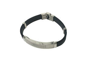 Fashion Jewelry: Stainless Steel and Rubber Bracelet