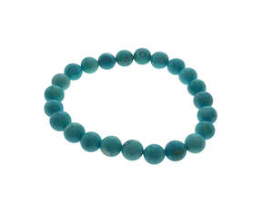 Bracelets: Crystal Blue Howlite Round Bead Bracelet