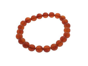 Bracelets: Crystal Carnelian Quartz Round Bead Bracelet