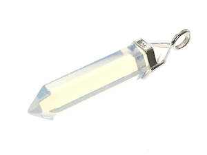 Pendants: Crystal Opalite Double Terminated Sterling Silver Pendant