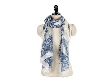 Accessories: Blue and White Tile Scarf