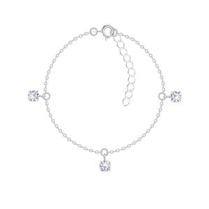 Bracelets: Round 4mm Cubic Zirconia Silver Bracele