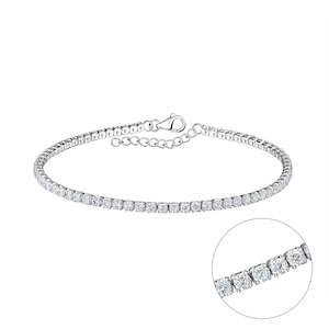 Bracelets: Silver 18cm Tennis Bracelet