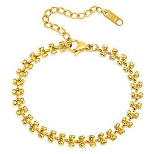 18K Gold Plated Stainless Steel "Hearts" Bracelet