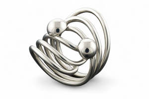 Rings: Wire Double Ball Sterling Silver Ring